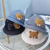 Caps Hats Summer Baby Sun Hat Cute Cartoon Bear Boys Girls Bucket Toddler Kids Beach Fisherman Children Drop Delivery Maternity Access Dhsp5