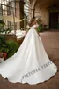 viktoria elegante raso da sposa Dr per la donna spalle spalle Butts 2024 sposa A-LINE piega Vestido De Casamento Custom Made 74f6 #