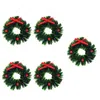 Decorative Flowers 5 Pcs Christmas Wreath Pretend Toys Dollhouse Garland Miniature Xmas Ornament