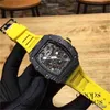 RM11 Luxury Mens Mechanics Watch Swiss Carbon Fiber Mechanical Watch Mens Personaly