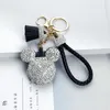 Кольца для ключей, женская цепочка со стразами, корейская милая блестящая мышь, брелок с подвеской, женское автомобильное кольцо, подвесная сумка с кисточкой, очаровательный подарок для девочек, Drop Dhq5Z