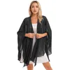 Damen Durchsichtiger Chiff Wraps Schal Abend Hochzeit Braut Cape Overlay Outdoor Beachwear Cover Ups für Dr Accories A3XQ#