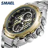 SMAEL Watch Men Digital Alloy Watch Gold Big Dial Sport Luxury Brand Clock Men 30M Waterproof1372 Men Electronic Watch Mechanism n247Y