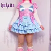 Jupes femmes Kawaii dentelle plissée japonaise douce polaire Lolita Mini volants Bloomers Harajuku mignon taille élastique gonflé gâteau jupe