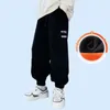 Calça Masculina Outono Para Meninos Em Roupas Infantis Com Tendência Esportiva Com Pelúcia E Inverno