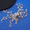 Accessoires de mariage Pièces de tête de fleur Couleur d'or Pince à cheveux pour les mariées Cristal Robe de soirée Coiffure Bijoux de mariée 240315