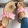 Hausschuhe 2024 Frauen Slipper Ananas Perle Flache Offene spitze Hausschuhe mode Sommer Strand Sandalen Damen Schuhe Plus Größe