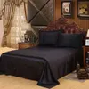 31 Solid Color Black Color Satin Silk Luxury Cool Bedding Set for Summer with Duvet Cover Flat Sheet Pillowcase C1026189H