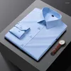 Men's Dress Shirts M-5XL Stretch Shirt Long Sleeve Non-ironing Anti-wrinkle Professional Casual Spring Business Top Brand Clothing