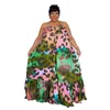 somo 2023 Zomer Kleding Vrouwen Mode Gedrukt Plus Size Jurken Casual Halter Maxi Lange Jurk Beachwear Groothandel Dropship 76jC#