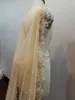 Perlas de champán Bolero de boda 2 metros LG encaje capa nupcial hermosa boda velos de hombro accesorios nupciales B97Q #
