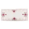 Nappe florale réutilisable en tissu satiné brodé, pour fêtes de mariage, célébrations de remise de diplômes, fournitures de jardin pour la maison