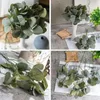 Fleurs décoratives simulées fausses plantes 6 pièces tiges de verdure d'eucalyptus artificielles réalistes couleur vibrante pour la décoration naturelle de la maison