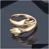 Band Rings 2022 Fashion 925 Sterling Sier Adjustable Ring I Will Give You A Hug Womens Love Couple Drop Delivery Jewelry Dh8Jl