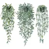 Fleurs décoratives plante suspendue artificielle réaliste faux eucalyptus feuille de feuille en pot en pot décorations de fête extérieure intérieure