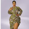 Dr 5XL Plus Size Abbigliamento donna Leopard Bodyc Mini Sexy Party Dres Fi Lg Manica Autunno 2021 DropShip all'ingrosso H0RM #