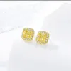 Kolczyki S925 Silver Studs Radian Princess Square High Carbon Diamonds Małe i wszechstronne codzienne biżuterię