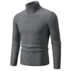 Autumn Winter New Men's High Neck Sweater Solid Color Pullover Sticke Tight Warm Top Casual Turtleneck Versatile Inner Matching P3D8#