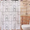 シャワーカーテンホームデコレーションバスルーム透明なPVC防水バスカーテンモダンな幾何学的な格子縞の装飾