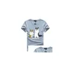 T-shirts pour hommes Hommes Casual Summer T-shirt Mens Cartoon Animal Chemises imprimées Col rond à manches courtes Top Vêtements Drop Delivery Apparel Dhlrc