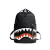 Men's backpack, travel bag, fashionable backpack, student backpack, large capacity street trend shark beak backpack 1121