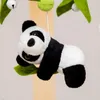 born Panda Bamboo Leaf Bed Bell Toys 0-12 Months for Baby Crib Bed Wood Bell Mobile Toddler Carousel Cot Kid Musical Toy Gift 240327