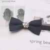 Bow Ties Reusable New Groom Best Man blue red wool Women children velvet boy girl men flexible green color bow tie black accessories Y240329