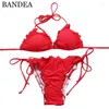 Damenbadebekleidung BANDEA Print Bikini Set Frauen Sexy Badeanzug Gepolsterte Mädchen Bodysuit Strand Badeanzug Halter Top Maillot De Bain Femme