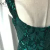 Luxo esmeralda noite dres verde lantejoulas lg sereia vestido de baile glitter elegante festa dr padrão renda formal dr 2022 u0Nr #