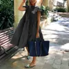 Summer Boho Dr Women Fi krótkie rękawie luźne solidne, swobodne eleganckie wakacje na plaży Dres dla kobiet szatę femme 2024 s823#