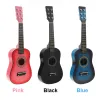 Guitare 23 pouces 6 cordes acoustique guitare noire basswood 12 frettes avec pic de guitare cordes accessoires de guitare pour enfants