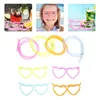 Disposable Cups Straws 8 Pcs Glasses Straw Bent Pipe Funny Plastic Drinking Tubes Creative Hose PVC Eyeglasses