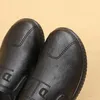 Chaussures décontractées en cuir noir solide pour femmes, printemps, bout rond doux, chaussures plates simples pour l'extérieur