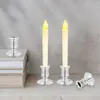 Mum Tutucular 10 PCS Elektronik Taban Tealight Tutucu Kupa Masaüstü Şamdan Konik Dekorasyon Kapalı Plastik Ev Eşleştirme