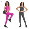 AL Set da yoga per allenamento sportivo ET Double 6 Lycra Canotta sportiva antibatterica e antiurto + Pantaloni fitness T-line morbidi e nudi