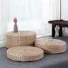 Oreiller japonais matelas de sol rond paille tissage chaise de yoga siège fenêtre méditation en bois