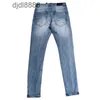 Calças de grife masculinas Off Amira Jeans Low Rise Slim Fit Stretch Versão Trendy Rasgado Perna Longa Mens