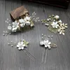 Hair Clips Barrettes Bridal Headdress Light Blue Pink And White Flower Comb Hairpin Dress Ladies Accessories Headdress. Drop Delivery Otny2