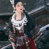 Odzież dziewczyny Miao Exotic Ethnic Style Han Elements Miao Tybetan Robe Tujia Western Travel Photography O5WM#