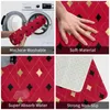 Carpets Red Gold And Black French Diamond Doormat Rug Carpet Mat Footpad Bath Anti-slip Entrance Kitchen Bedroom Washable Dust