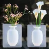 Vasos Decoração de Casa Vaso de Flor de Silicone Fácil Removível Planta Hidropônica Pegajoso Autoadesivo Adesivos de Parede Pote