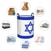 Sacos de lavanderia Israel Patriotic Hamper Grande Cesto de Armazenamento Israel Orgulho Emblema Estrelas Crianças Berçário Toy Organizador