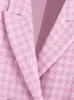 Pailete Women Fashion مع أزرار ذات جروح ذاتية Tweed Houndstooth معطف السترة المزروعة أو شورتات الخصر العالية تنانير 240320