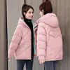 winter Jacket Women Parkas 2023 Korean Fi Down Cott Jacket Lg Sleeve Hooded Parka Casual Zipper Loose Snow Wear Coat 75J8#