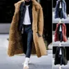 zimowi mężczyźni płaszcz faux futro gęstwy rękawy lg kurtka solidna kolor średniej długości Butts męski płaszcz zagęszcza odzież wierzchnią dla kamery v8ch#