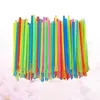 Disposable Cups Straws 50pcs Spoon Dual Use Drinking Straw For Shaved Ice (Assorted Color)