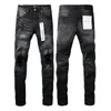 Designer jeans paarse jeans heren vrouwen paarse merk jeans trends verontruste slanke fit motorfiets mans gestapelde jeans mannen baggy jeans gat blauwe jeans mannen