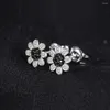 Stud Earrings JewelryPalace Flower Natural Black Spinel 925 Sterling Silver For Women Gemstone Fine Jewelry Anniversary Gift