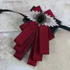 Fliege Koreanische Mode Tuch Kunst Bogen Brosche Retro Elegante Bowknot Krawatte Unisex Hemden Kragen Pins Vintage Schmuck Colthing Zubehör Y240329