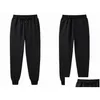 Pantaloni da uomo Pantaloni sportivi da uomo Marchio di moda Tinta unita Nero Bianco Rosa Pantaloni autunnali spessi Vita elasticizzata Casual 2021 3XL Mens Dr Dhh2I